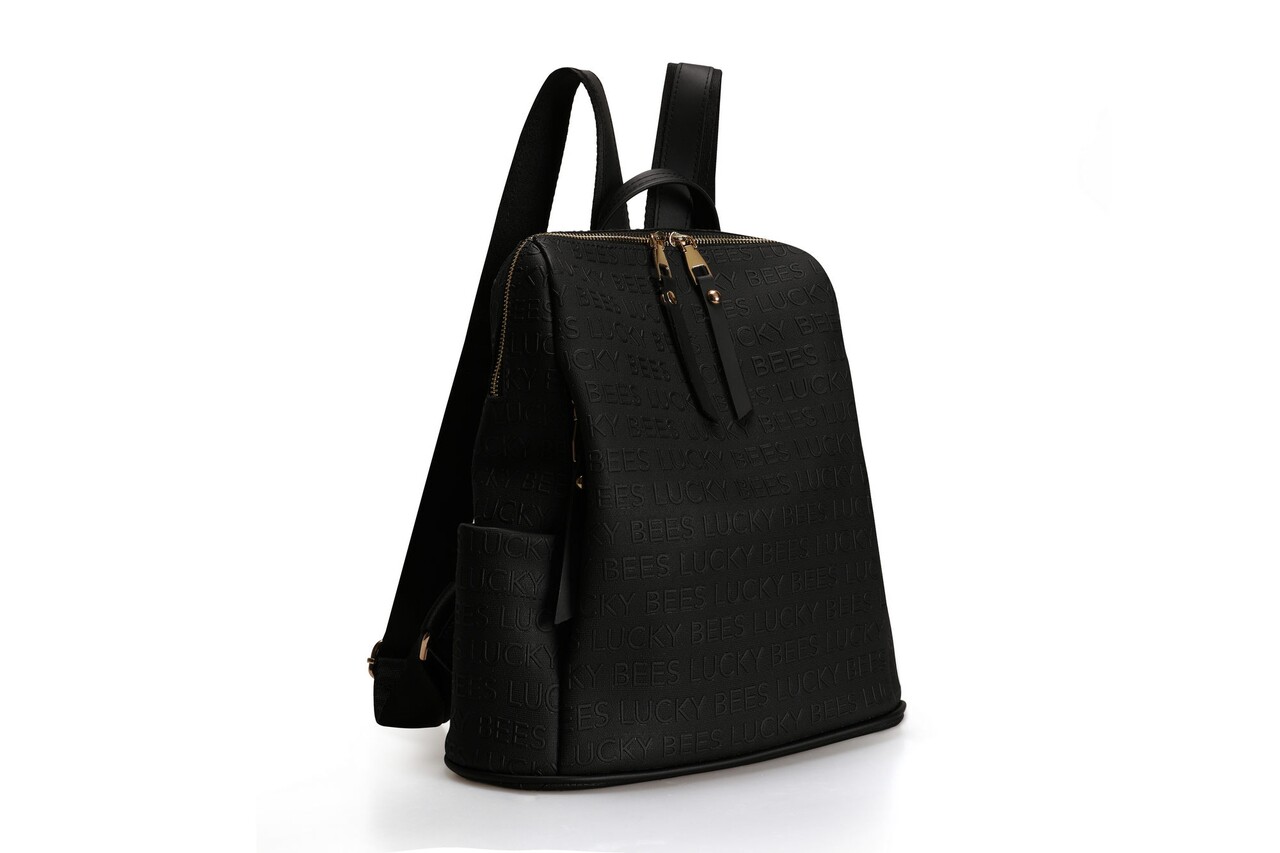 Rucsac, Lucky Bees, 359 v3 Black, piele ecologica, negru - imagine 7